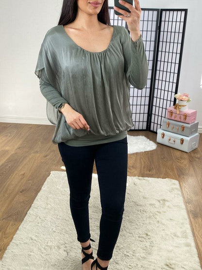 Gale Double Layer Silk Top
