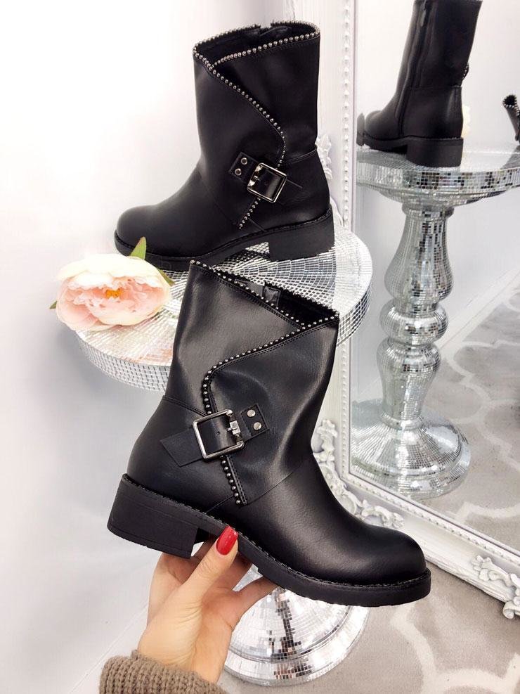 Grecia Buckle Faux Leather Boots