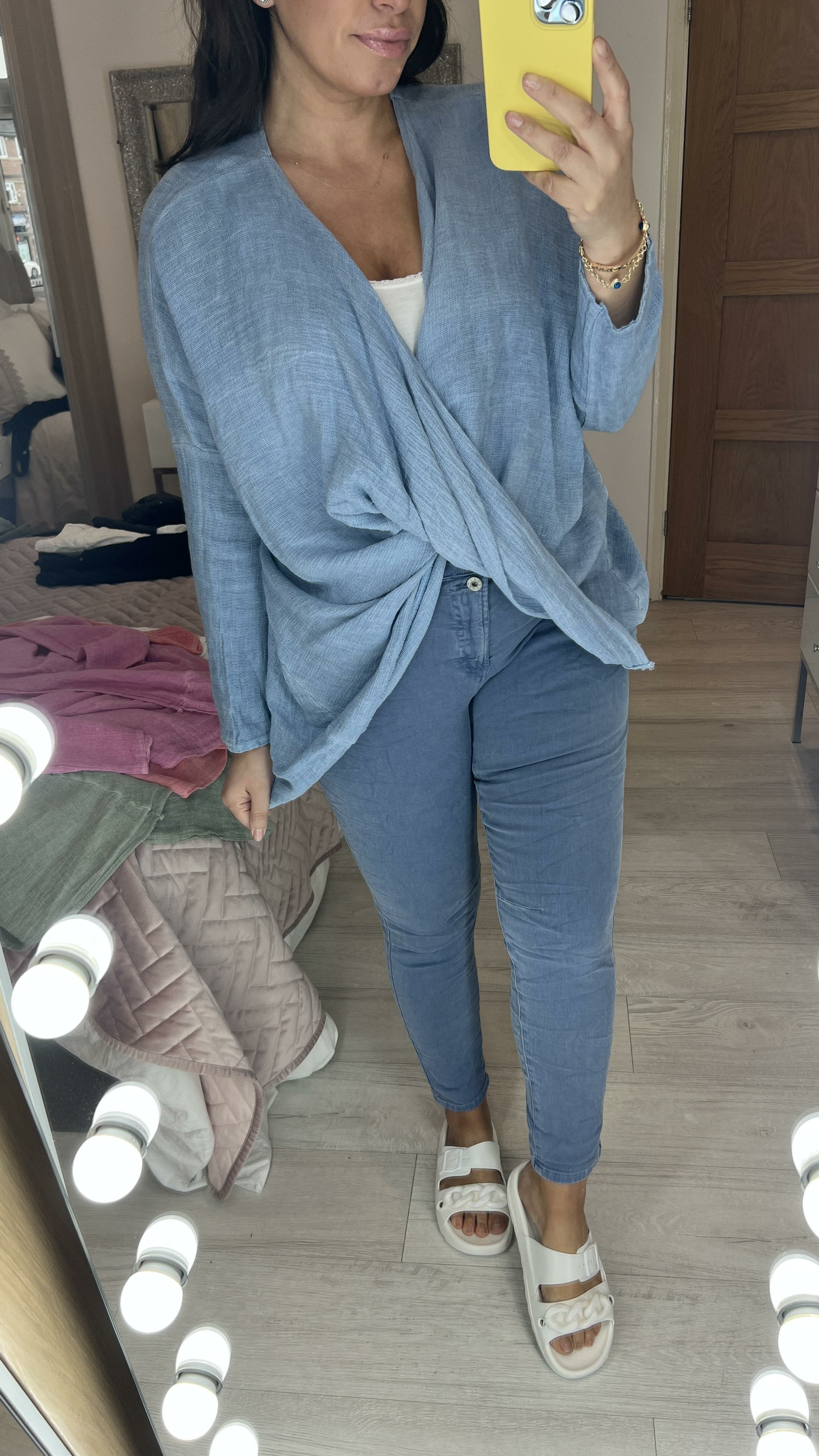 Harter Twist Front Linen Top