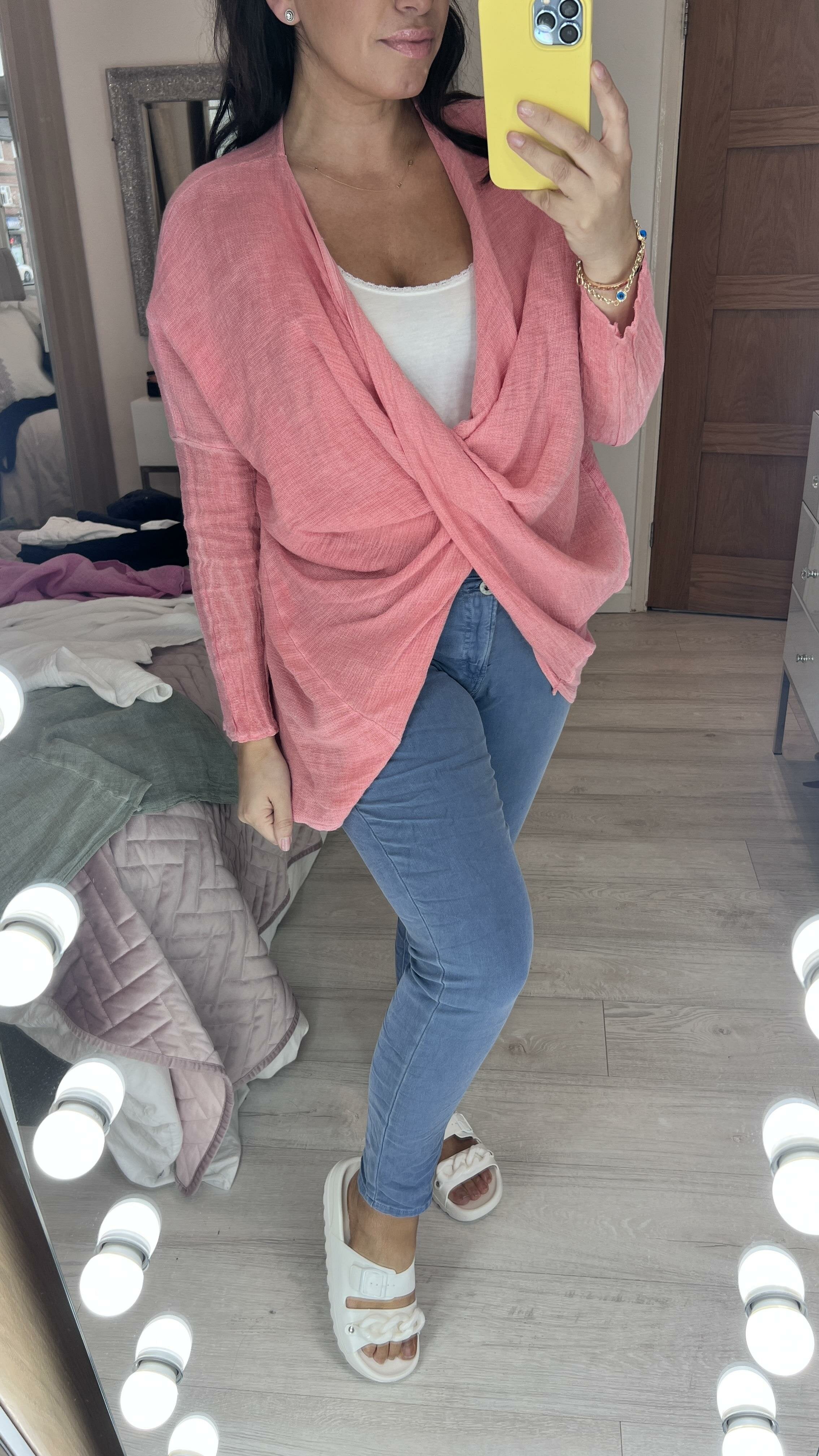 Harter Twist Front Linen Top