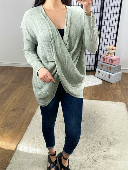 Harter Twist Front Linen Top
