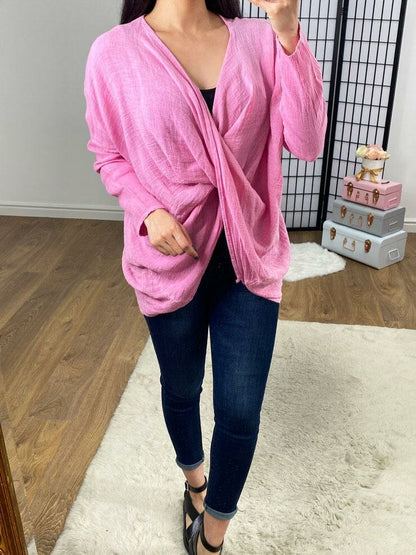 Harter Twist Front Linen Top