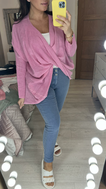 Harter Twist Front Linen Top