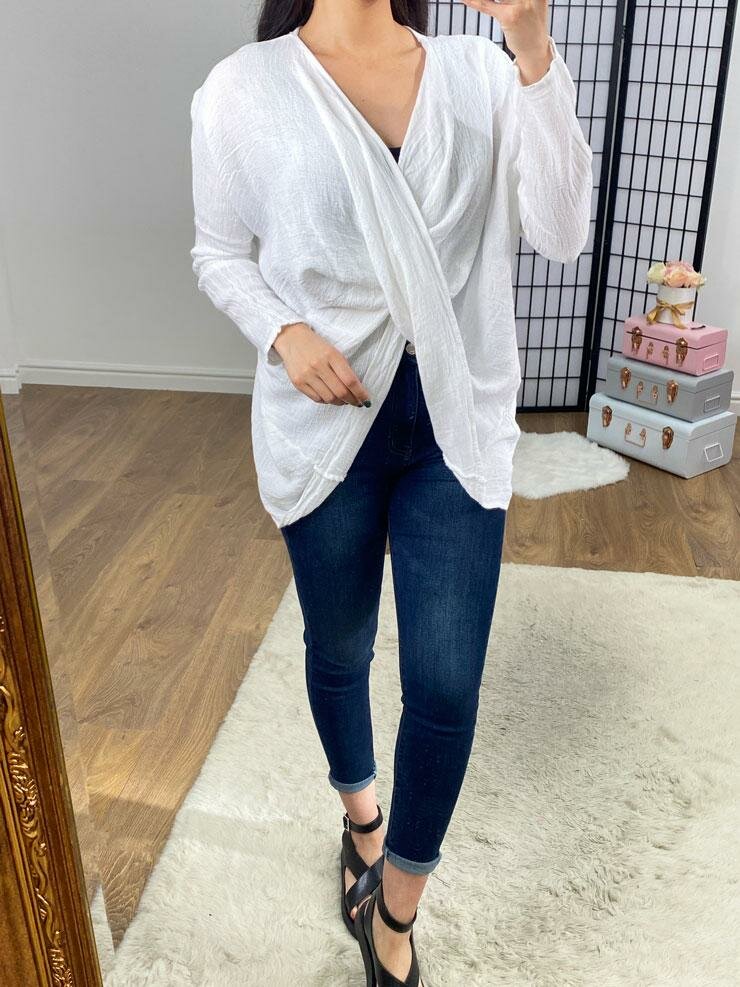 Harter Twist Front Linen Top