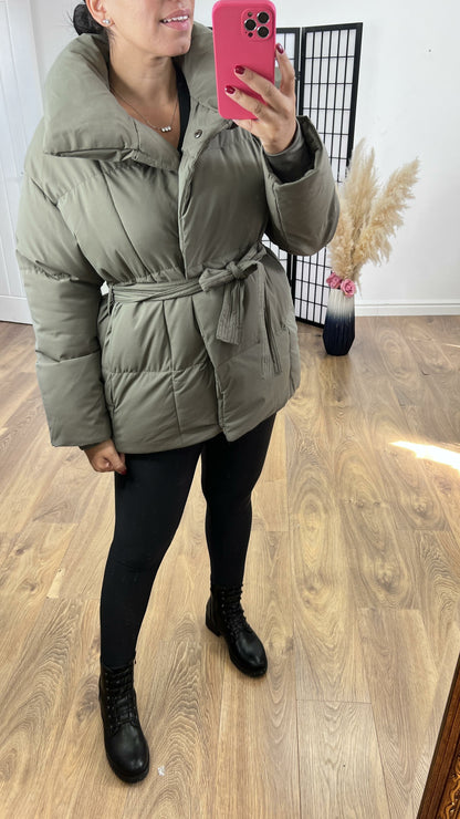 Hazel Charcoal Grey Quilted Padded Puffer Jacket