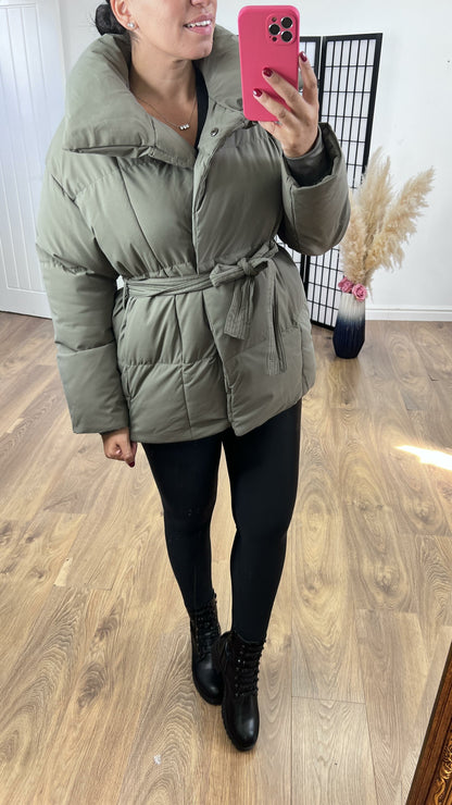 Hazel Charcoal Grey Quilted Padded Puffer Jacket