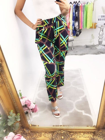 Hermione Geometric Elasticated Hareem Trousers