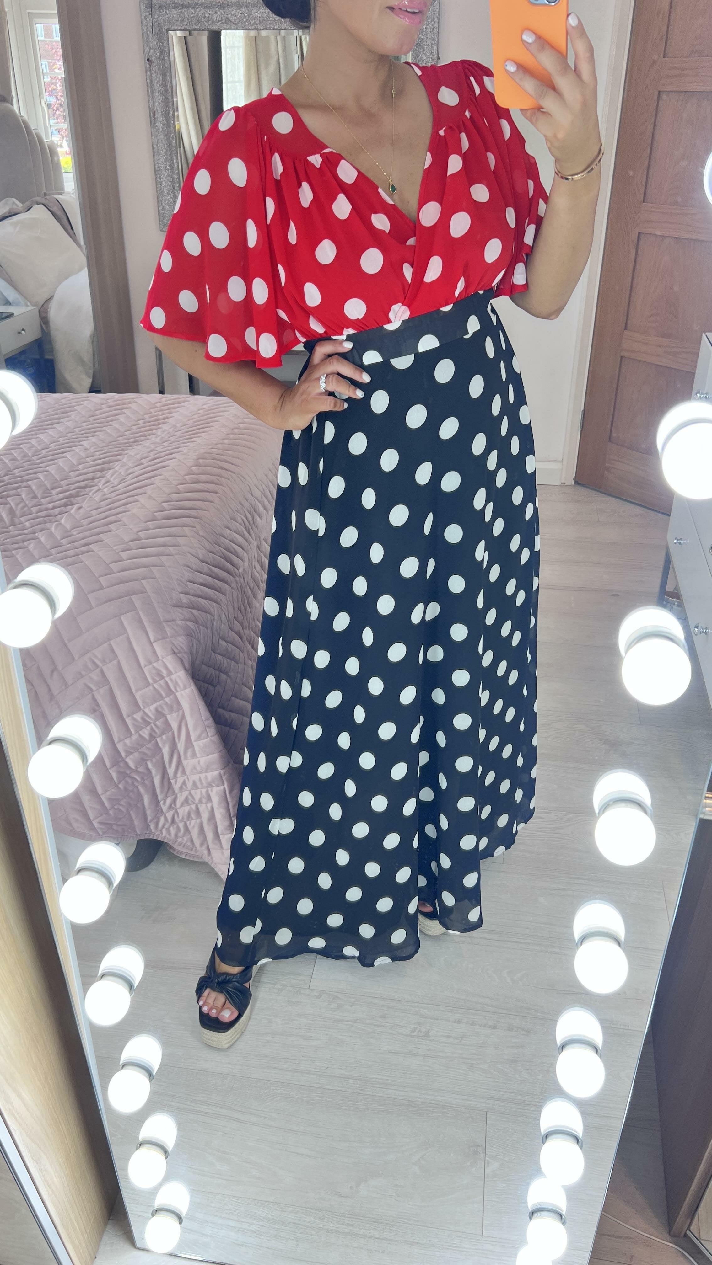 Hetty Polka Dot Chiffon Maxi Dress