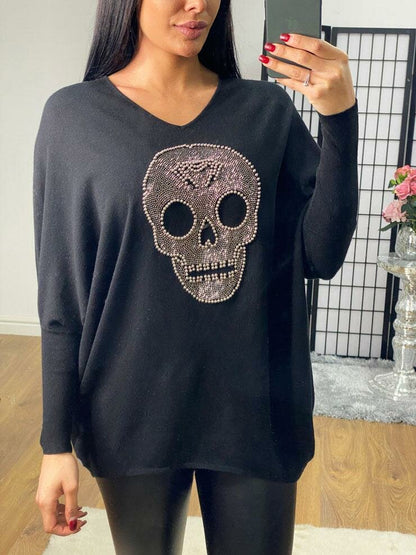 Forelli Studded Skull Detail Knit Jumper
