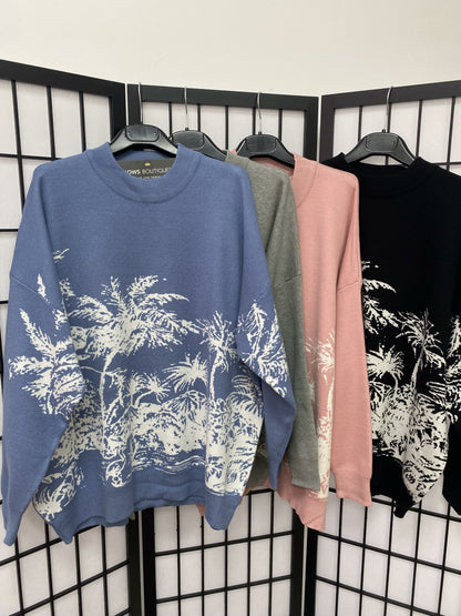 Bianka Landscape Printed Super Soft Oversized Knitted Jumper