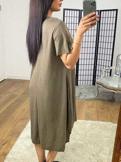 Jenning Oversized Dipped Hem Midi Dress