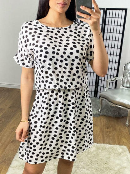 Abe Polka Dot Elasticated Floaty Dress