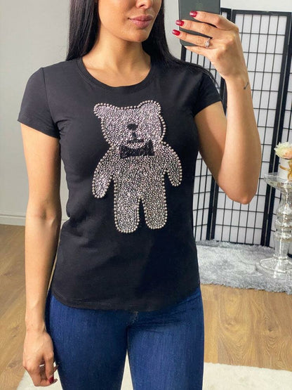 Naz Studded Teddy Bear Detailed T-shirt