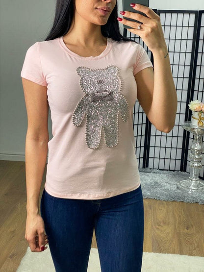 Naz Studded Teddy Bear Detailed T-shirt
