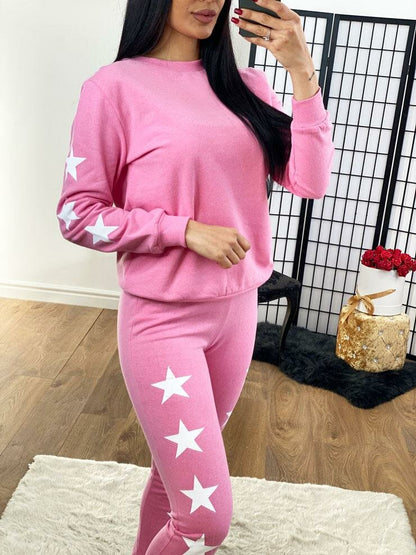 Palmera White Star Detailed Soft Loungewear Set