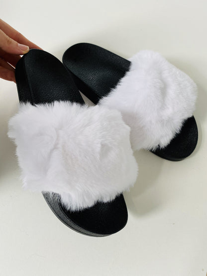 Bayley Faux Fur Super Fluffy Slip On Sliders