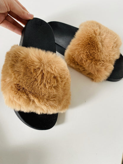 Bayley Faux Fur Super Fluffy Slip On Sliders