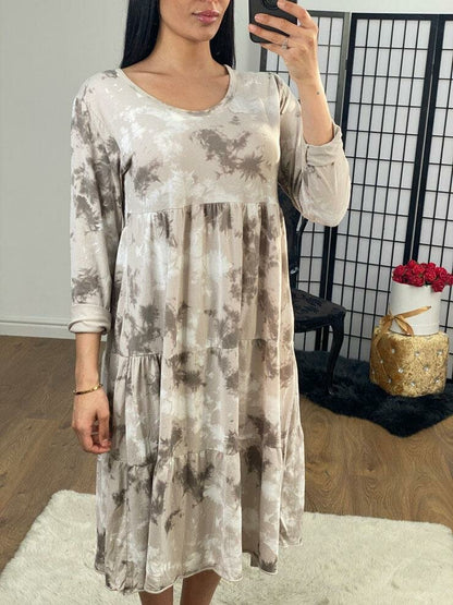 Maddie Splash Printed Floaty Smock Dress