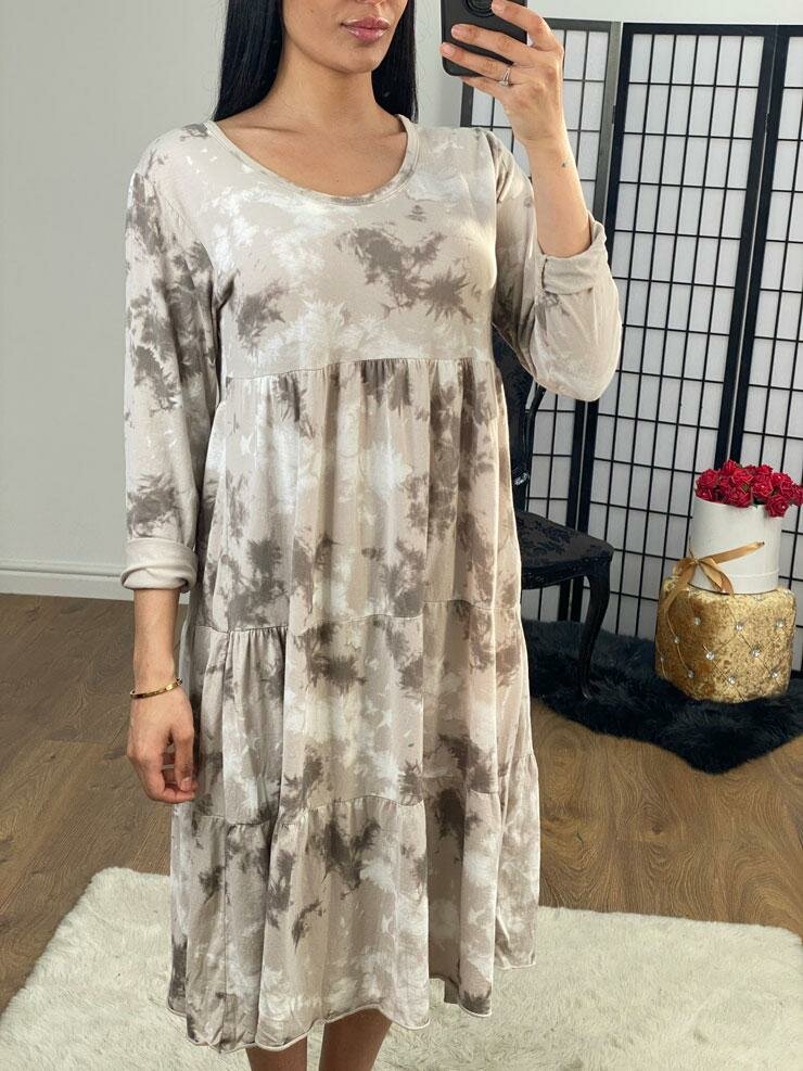 Maddie Splash Printed Floaty Smock Dress