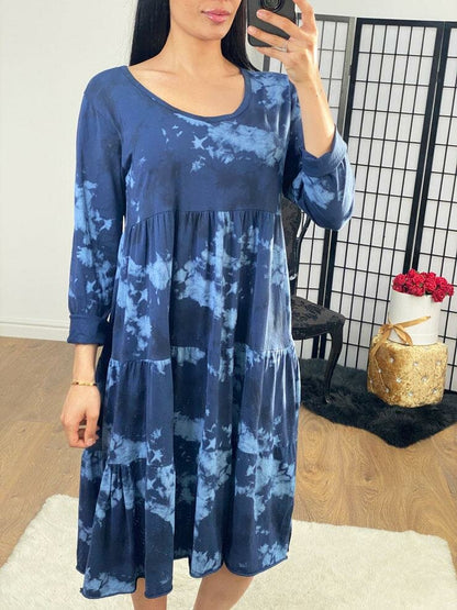 Maddie Splash Printed Floaty Smock Dress