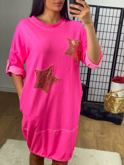 Latoya Sequin Double Star Oversized Dress