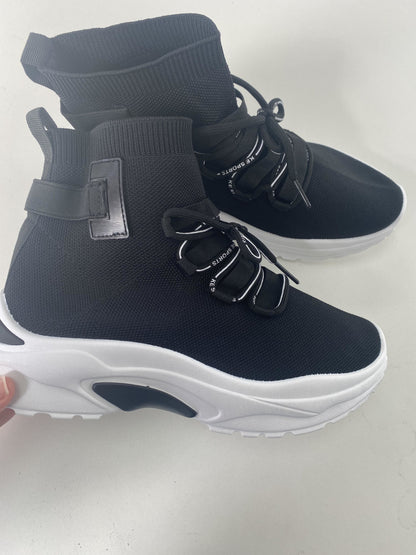 Claudine Slip On Lace Up High Top Sock Trainers