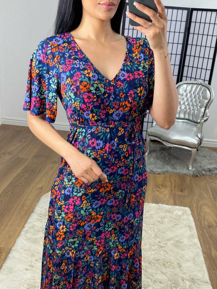 Marella Floral Print Tiered Hem Floaty Midi Dress