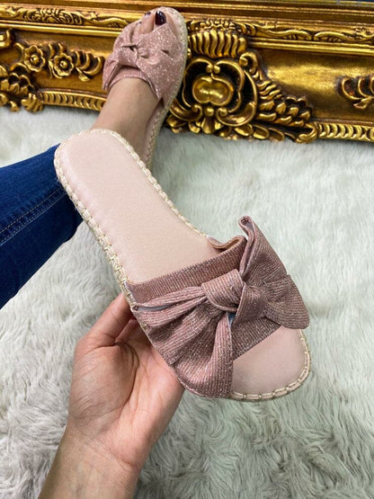 Saphia Fine Glitter Bow Detailed Sliders