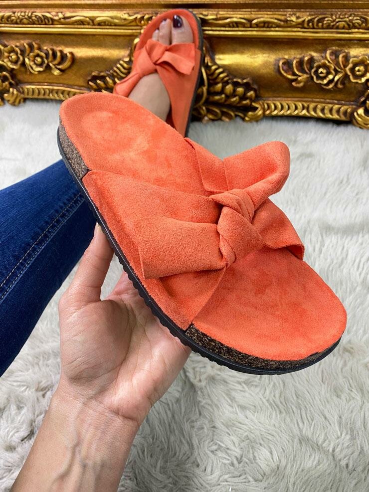 Marina Faux Suede Tie Knot Sliders