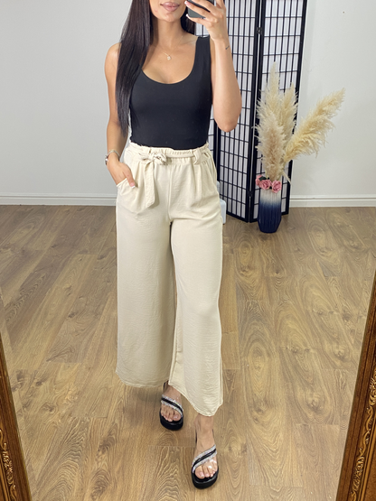 Carlisle Plain Belted Palazzo Trouser