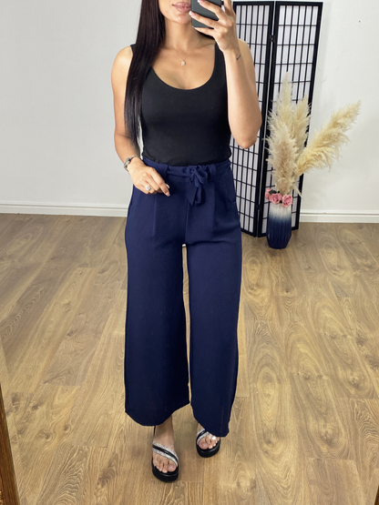 Carlisle Plain Belted Palazzo Trouser