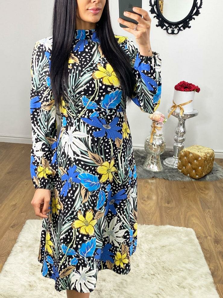 Celinda Floral Detailed Midi Swing Dress