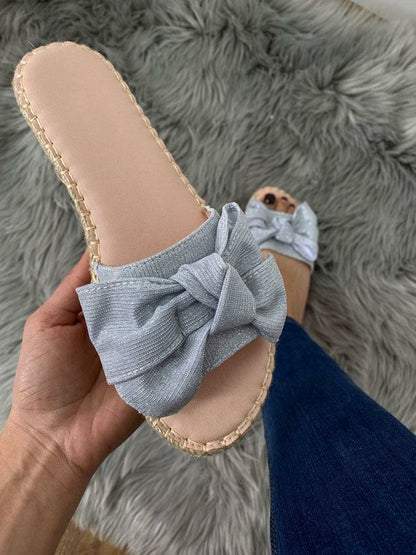 Saphia Fine Glitter Bow Detailed Sliders