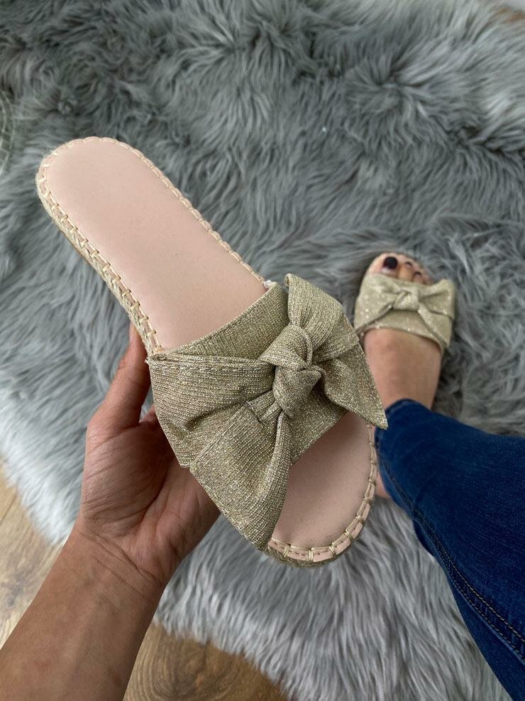Saphia Fine Glitter Bow Detailed Sliders