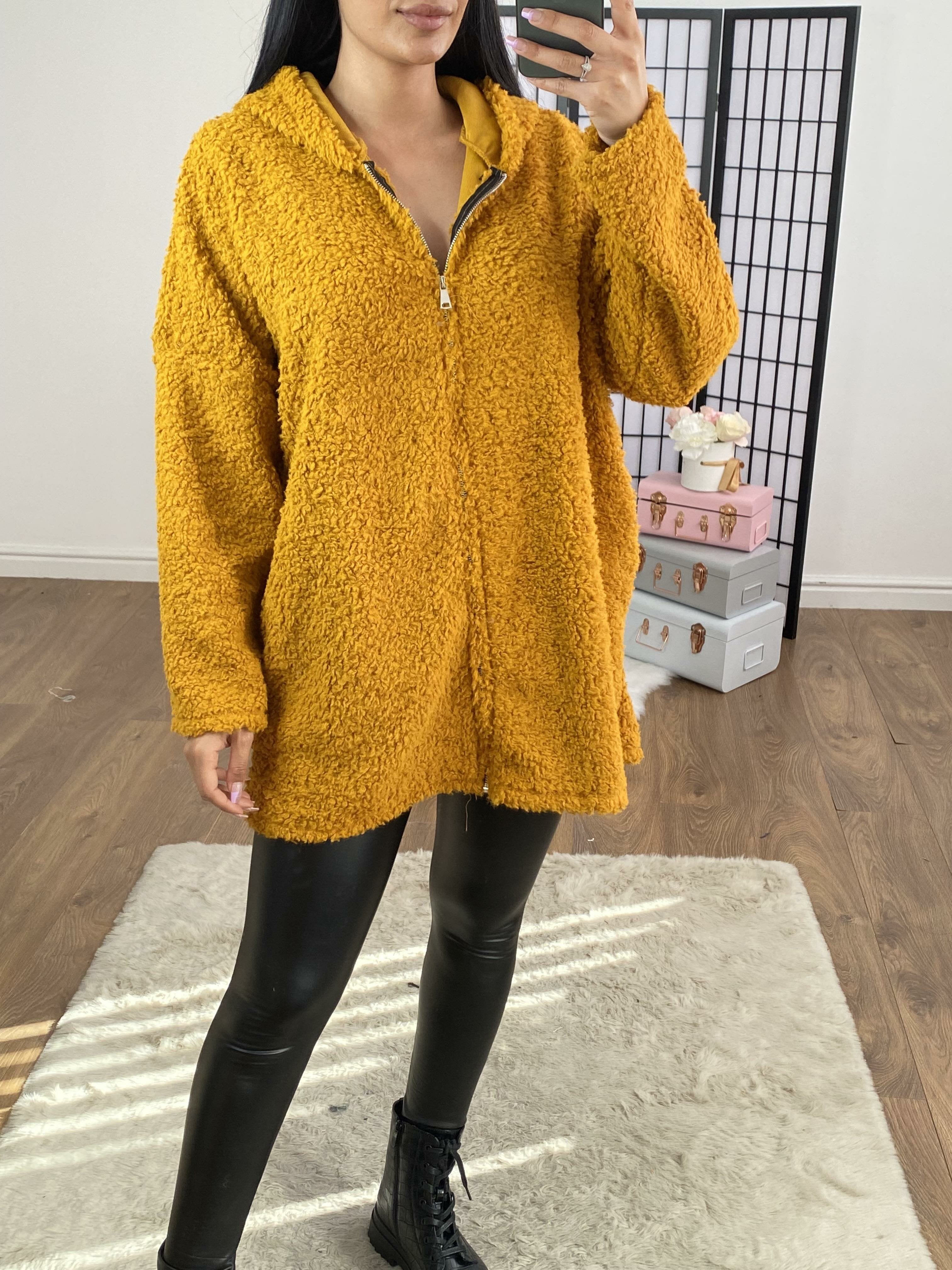 Tallie Oversized Teddy Zip Detailed Hooded Jumper
