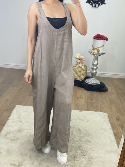 Mayleen Tie Back Linen Jumpsuit