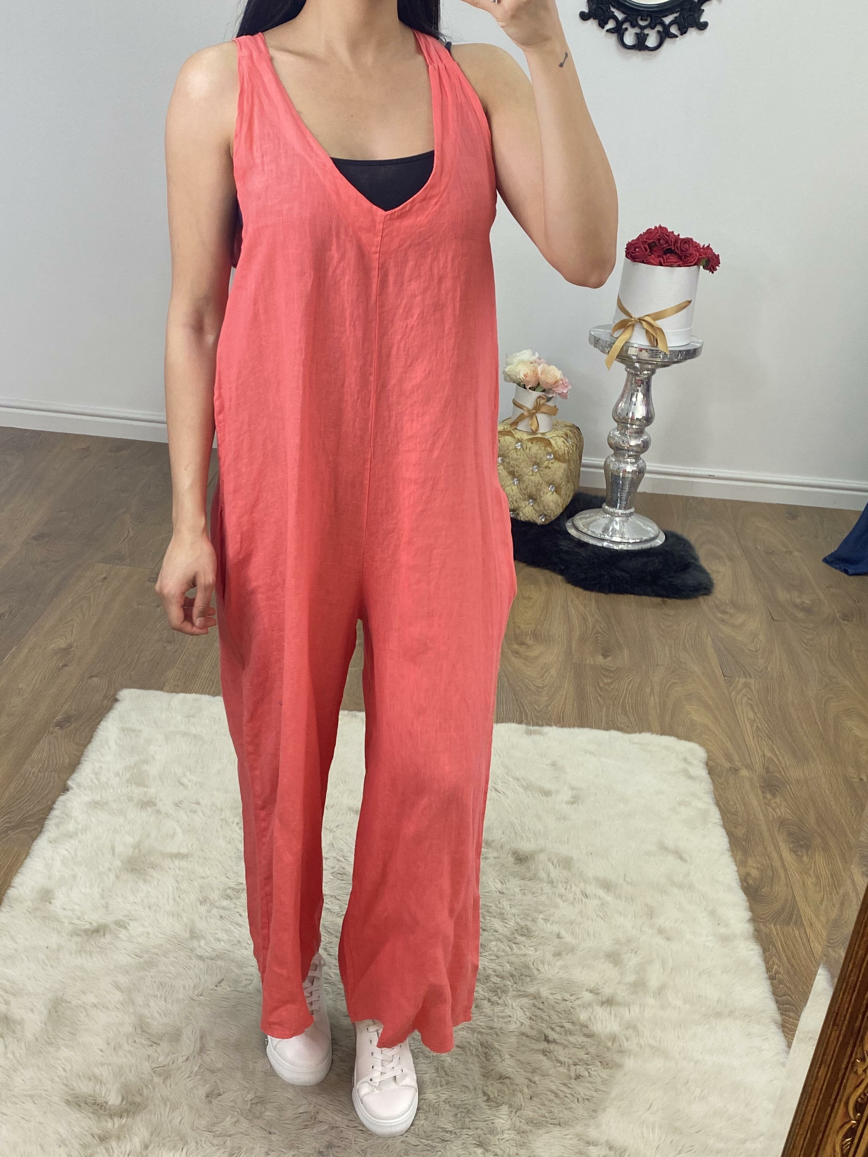 Mayleen Tie Back Linen Jumpsuit