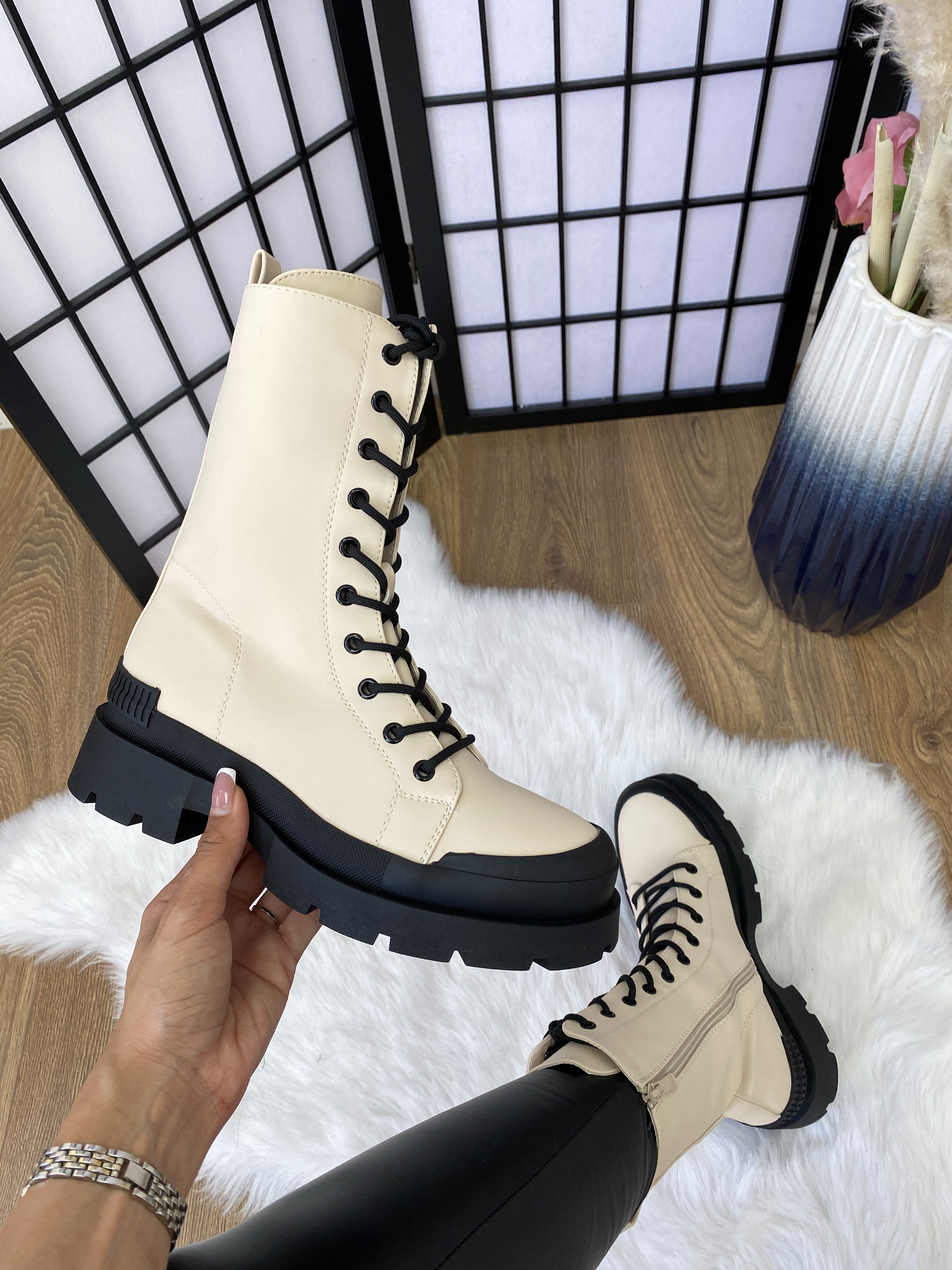 Zoom Rubber Trim Biker Boots