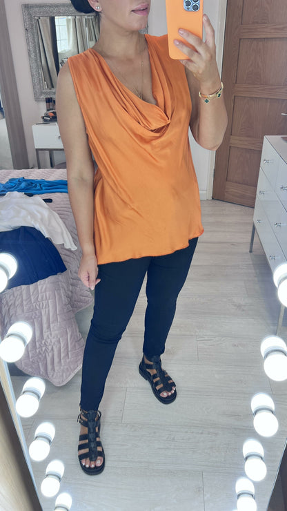 Lilibet Satin Cowl Neck Top