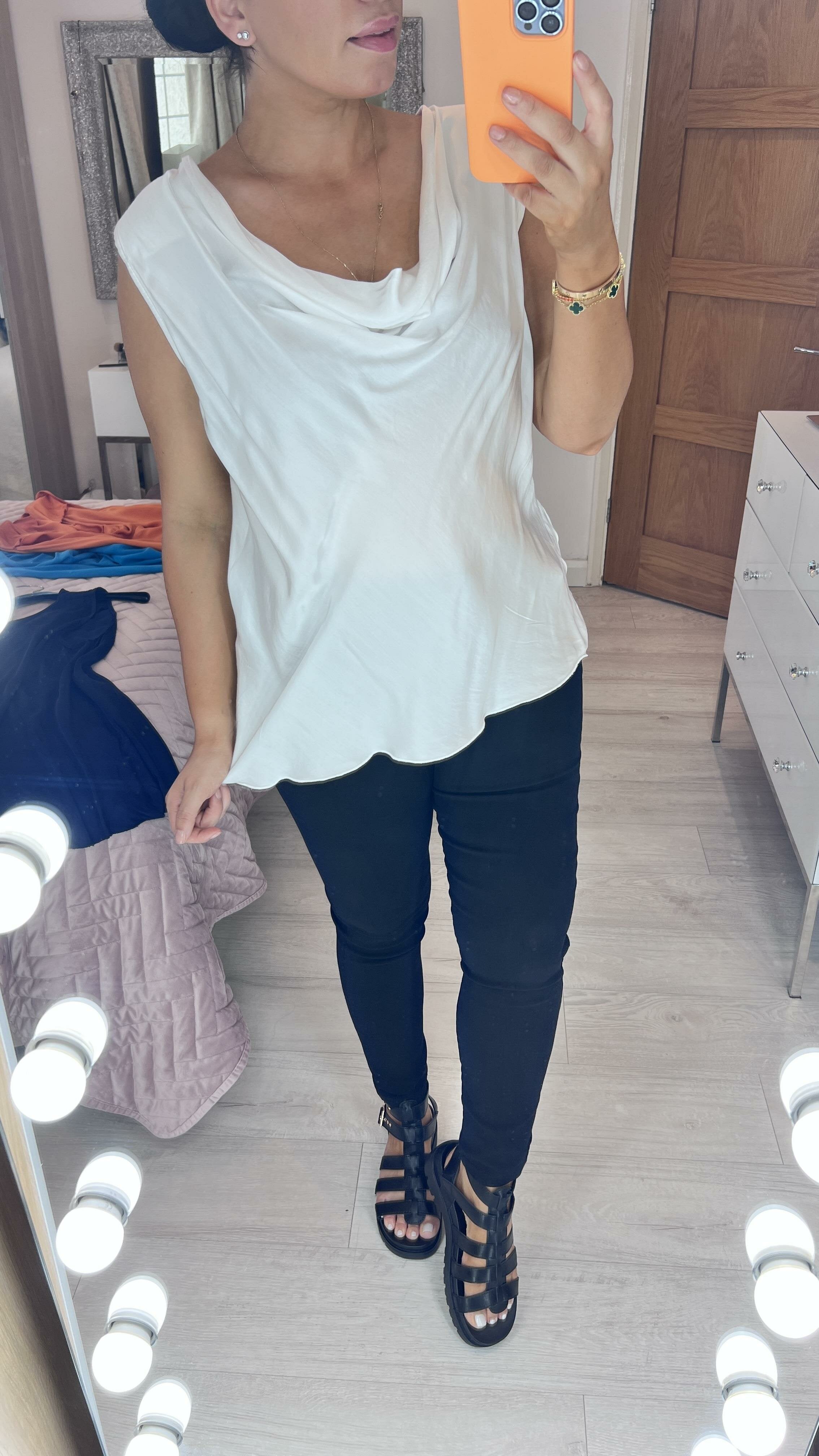 Lilibet Satin Cowl Neck Top