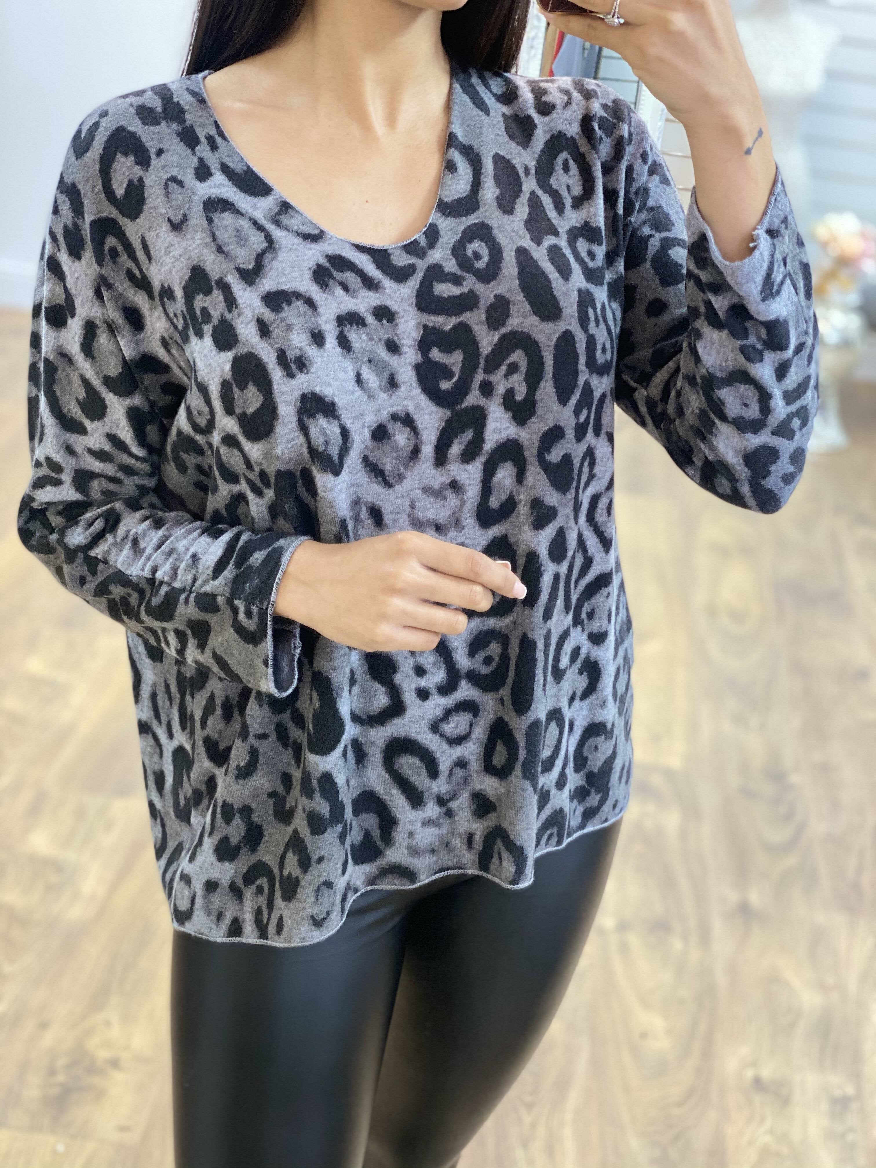 Cathy Super Soft Leopard Thin Knit Jumper