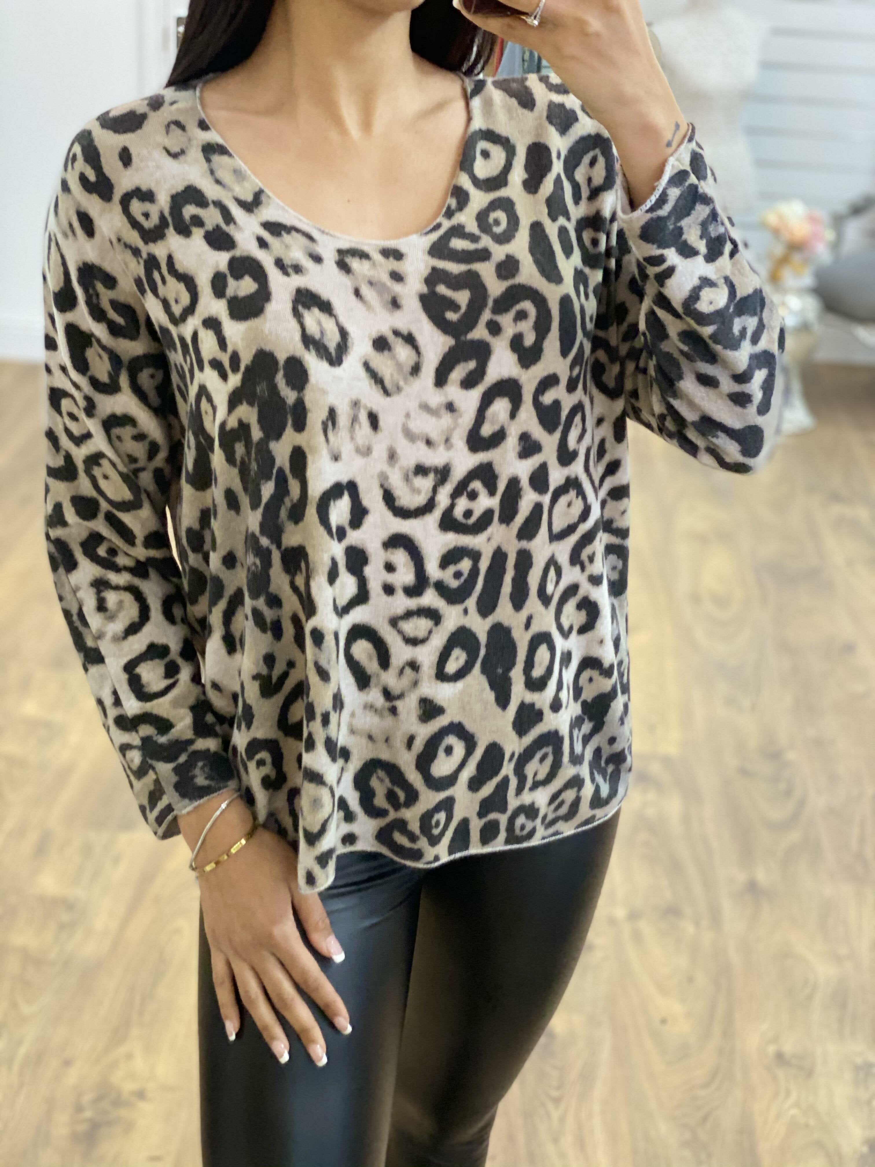 Cathy Super Soft Leopard Thin Knit Jumper