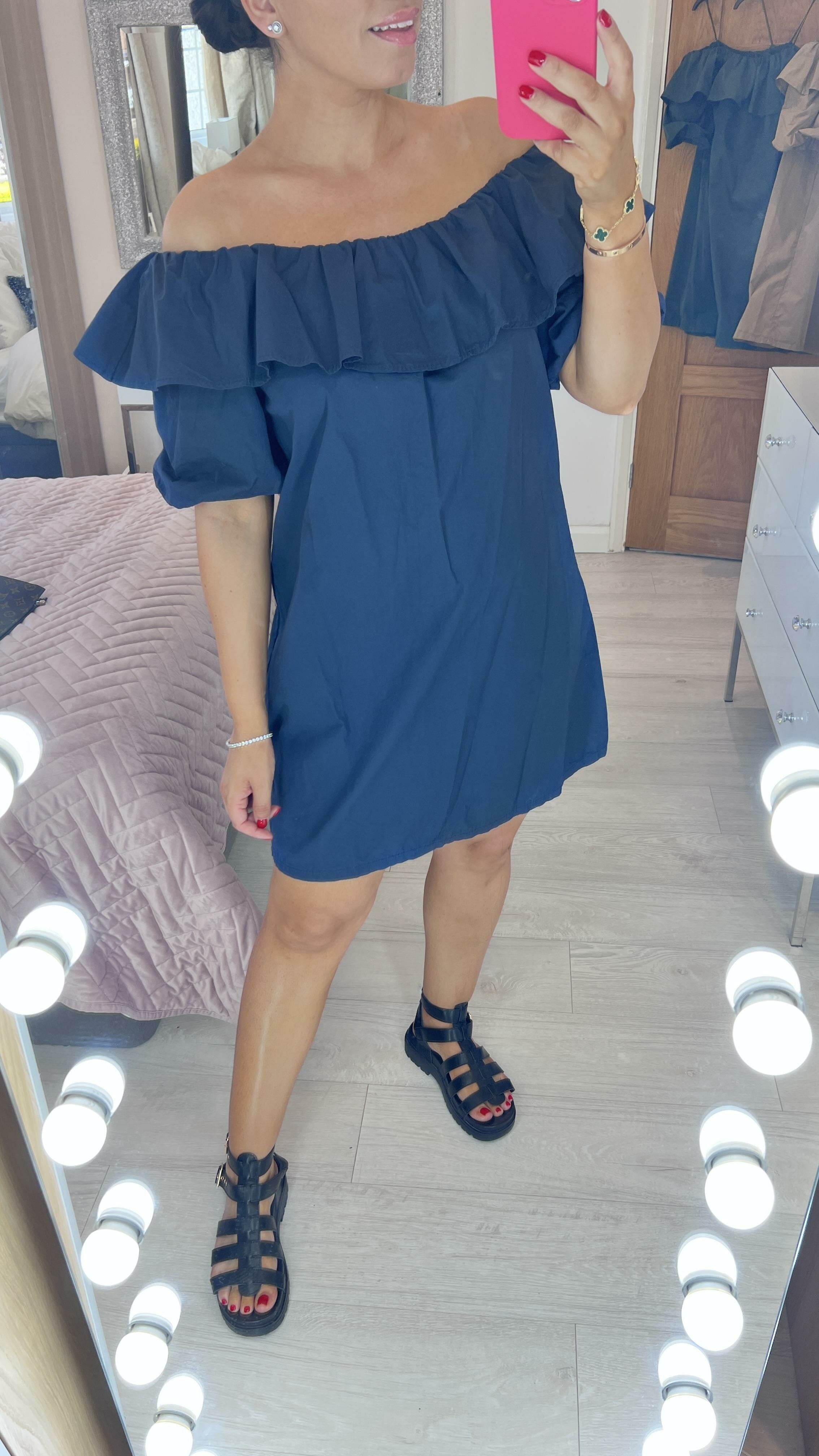 Marlena Puff Sleeve Spaghetti Strap Dress