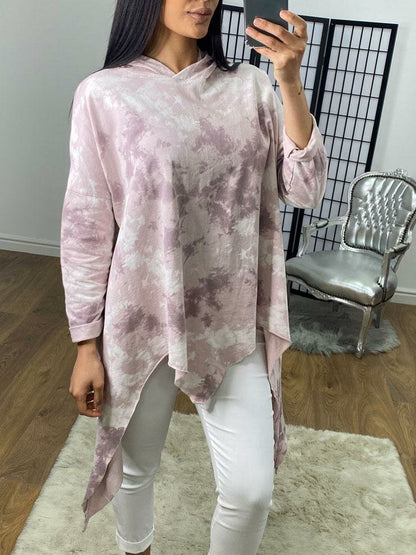 Billy Oversized Drape Splodge Detailed Hooded Sweatshirt