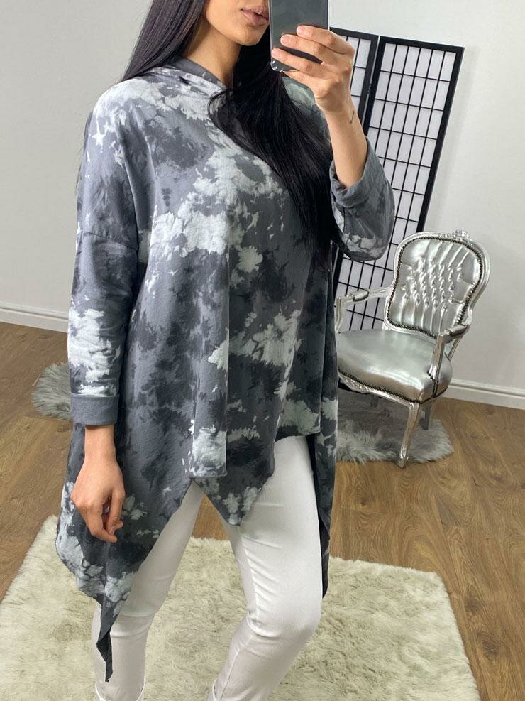 Billy Oversized Drape Splodge Detailed Hooded Sweatshirt