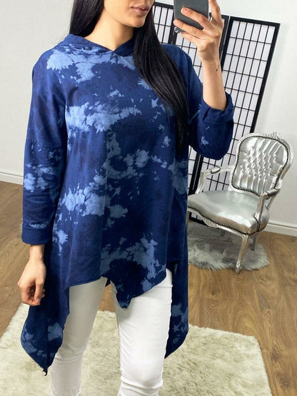 Billy Oversized Drape Splodge Detailed Hooded Sweatshirt