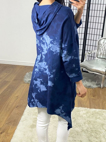 Billy Oversized Drape Splodge Detailed Hooded Sweatshirt