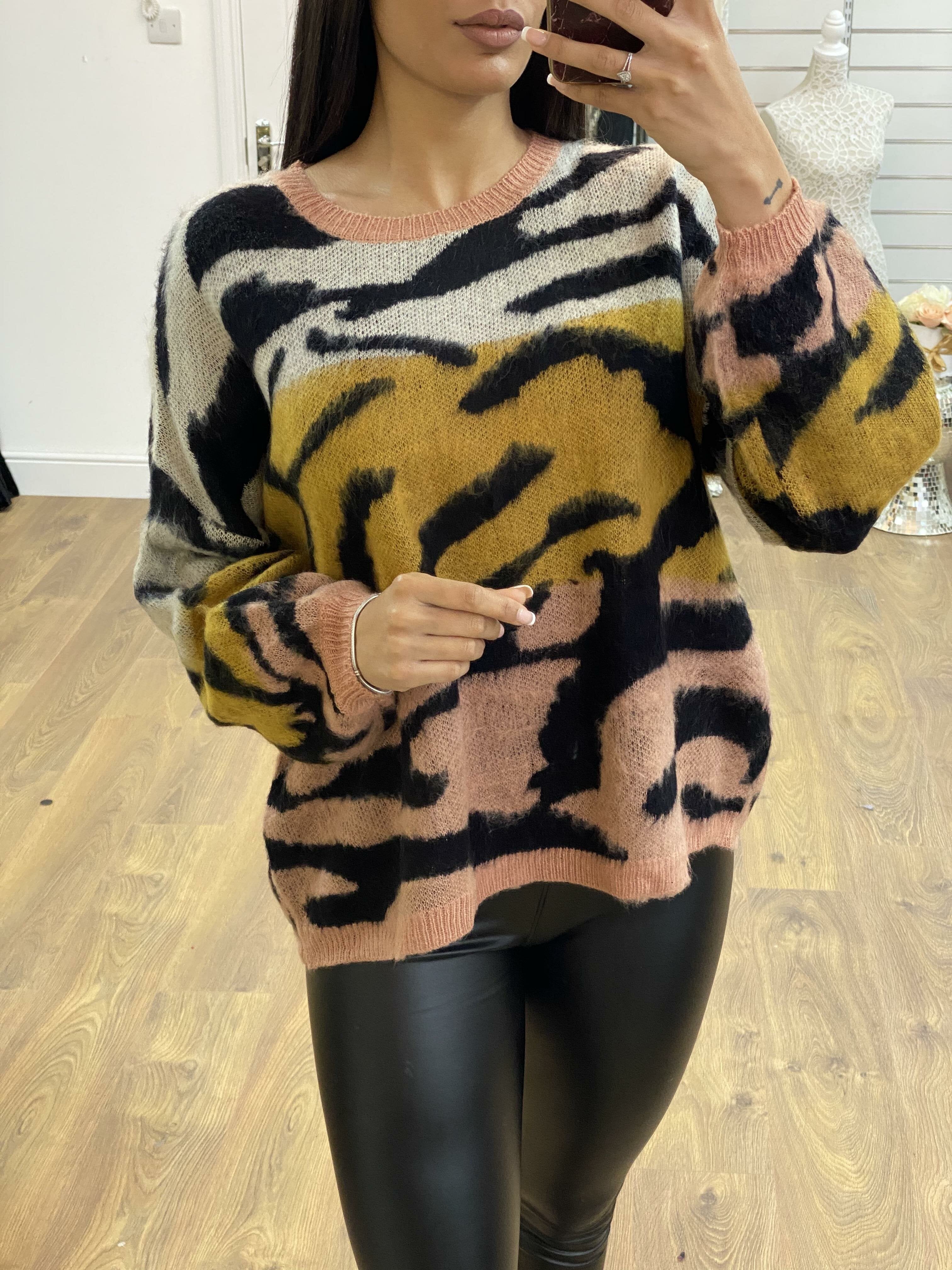 Gina Zebra Print Super Soft Knitted Jumper