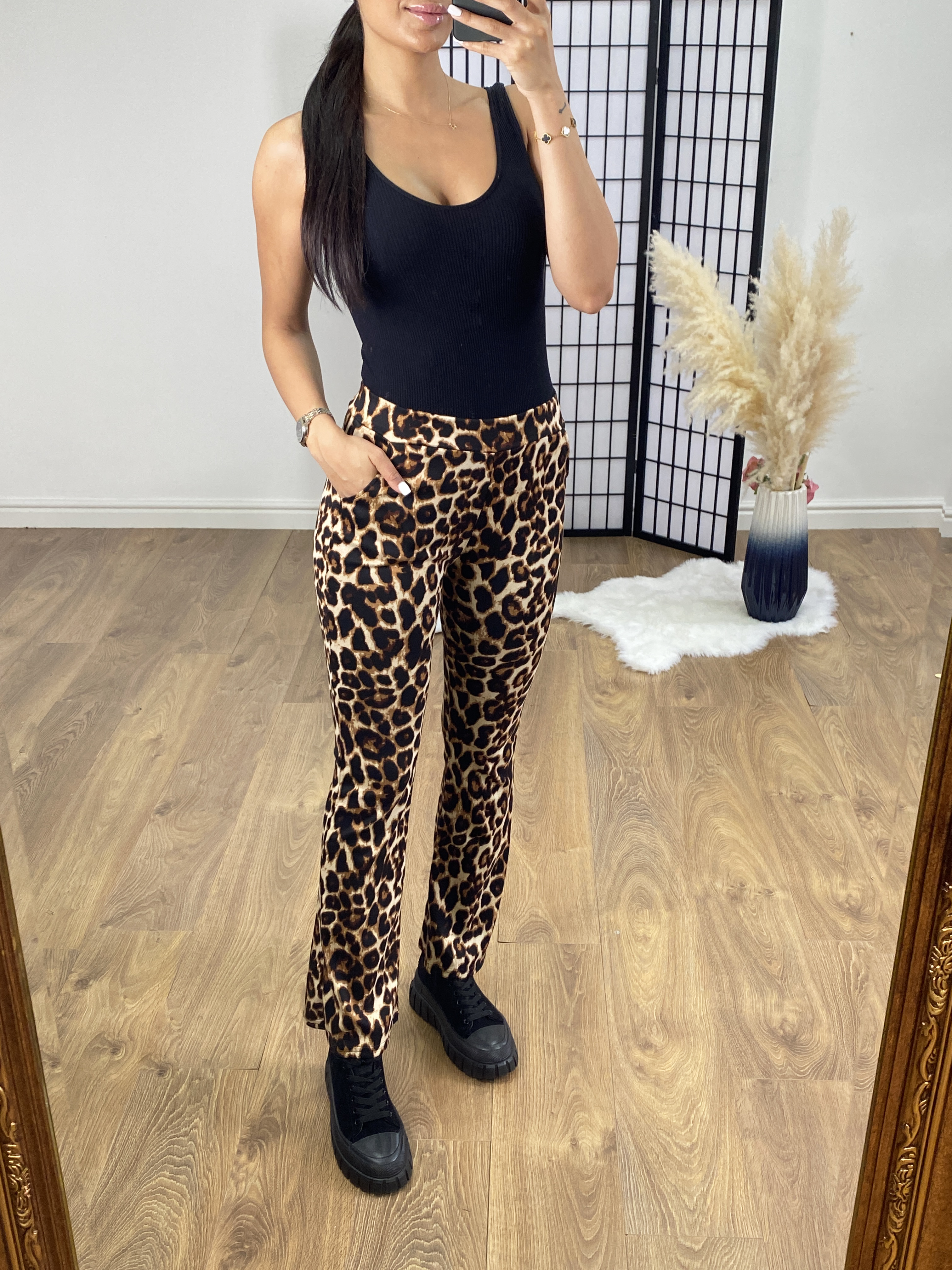 Rossa Leopard Print Bootleg Stretch Trouser