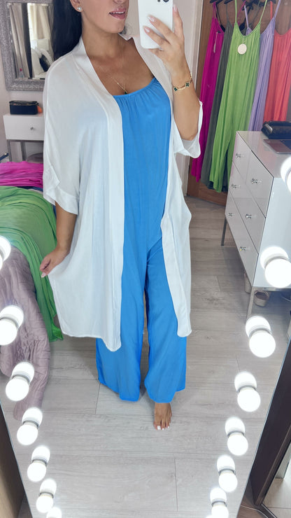 Speare Satin Trim Drape Front Cardigan